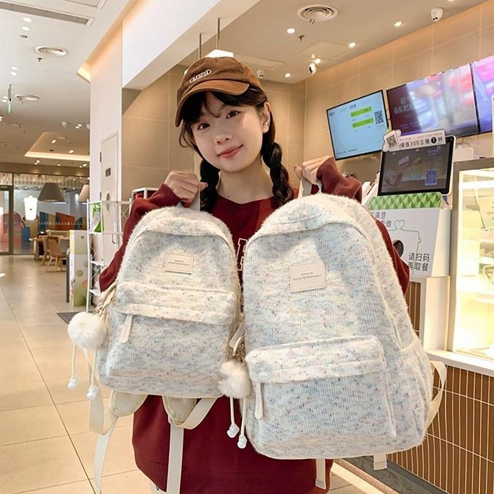 ORIGINAL TAS SEKOLAH INS LUCU WANITA PELANGI TAS BAHU JEPANG  FASHION KULIAH TAS RANSEL WARNA-WARNI 