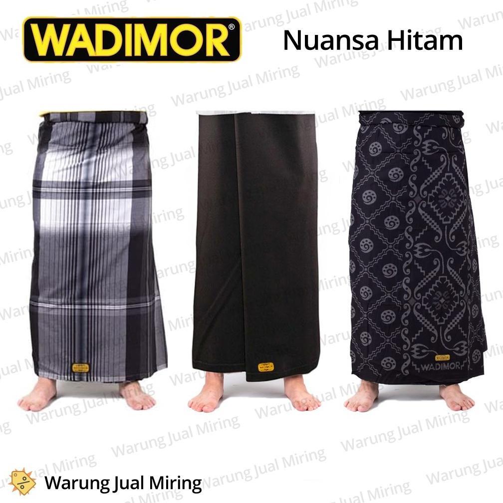 murah sarung wadimor hitam motif polos kombinasi garis kotak kotak2 batik bali kembang daerah indone