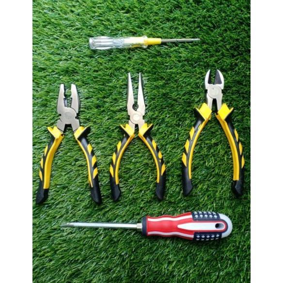 DISKON PAKET TANG SET & OBENG - TANG KOMBINASI TANG LANCIP TANG POTONG OBENG TESPEN TEST PEN BOLAK B