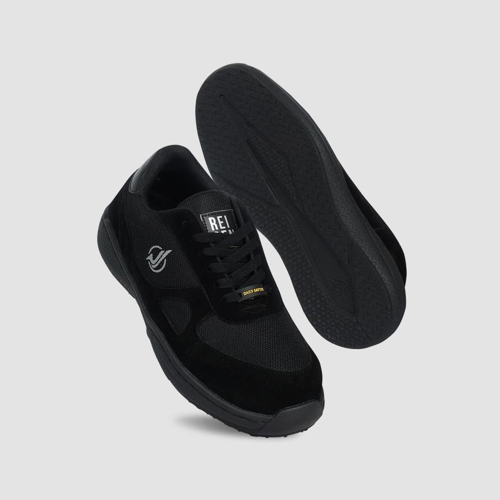 DISKON REISEN GEAR - MAKAW |SEPATU SAFETY SNEAKER FULLBLACK SEPATU SAFETY MODEL KASUAL SEPATU SPORT 