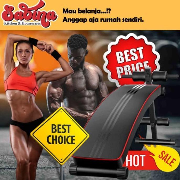 GOMOZSHOP Kursi Fitness SitUp Angkat Beban Alat Gym Bench Lipat Abdominal Muscle