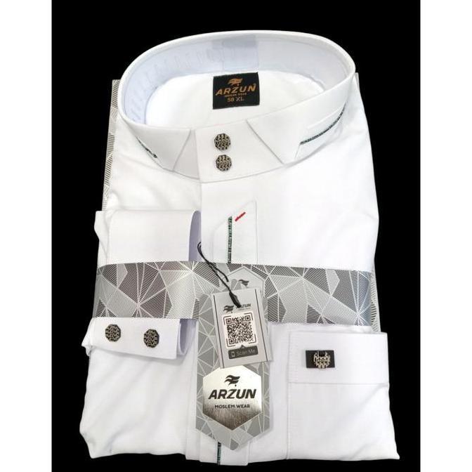 Limited, Jubah Putih Merk Arzun Pria Dewasa Katun Premium