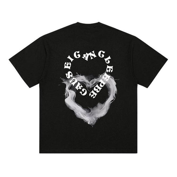 DI36 >> Couple T-shirt Atasan Baju Kaos Oversize Hitam Round Neck Lengan Pendek Dewasa Distro Keren 