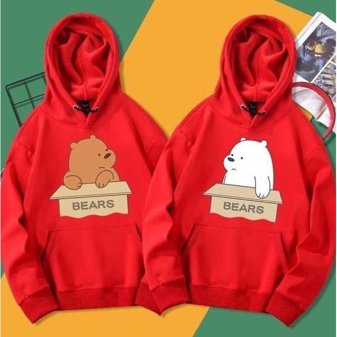 DI15 >> SWEATER HOODIE COUPLE ISI ( 2 PCS ) HOODIE BEARS HOODIE SEPASANNG SWEATER COUPLE