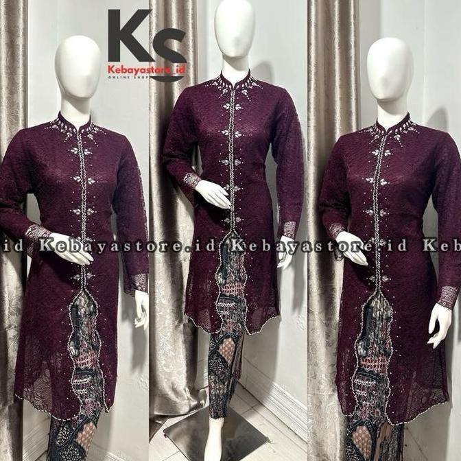 DF327 >> (Gratis Hijab) Kebaya modern tunik zigzag / Kebaya wisuda / Baju kebaya brokat trend 2025 f