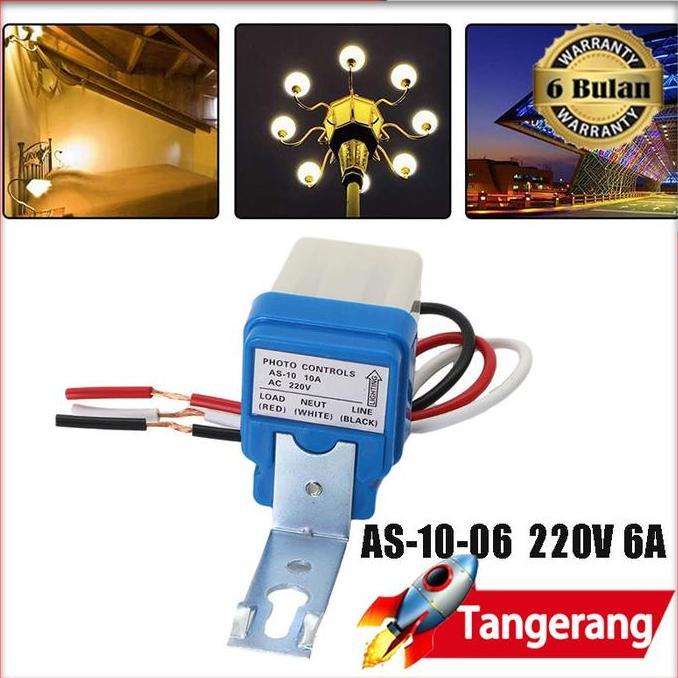 TOKOKUSHOP 6A 220v Sensor Cahaya Photocell Fotosel Sensor Cahaya Otomatis