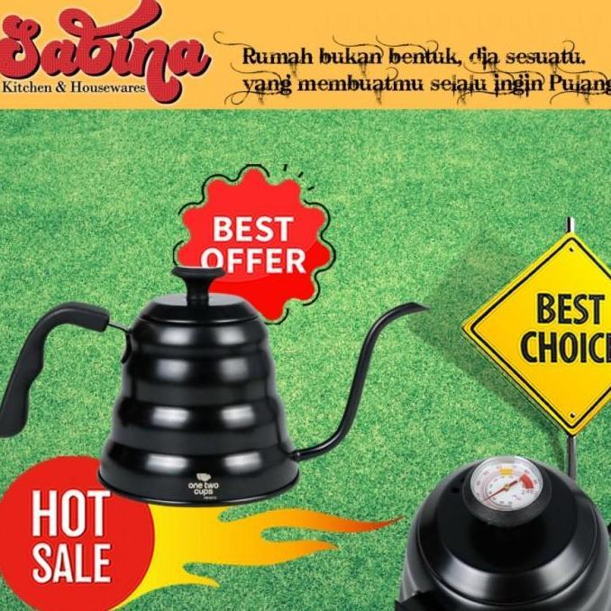 LEZARA Teko Kopi Stainless Leher Angsa Drip Tip Kettle with Thermometer