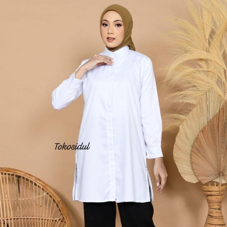 ORIGINAL Tunik santri putri/Tunik warna putih/Tunik toyobo premium/baju tunik wanita/kemeja tunik