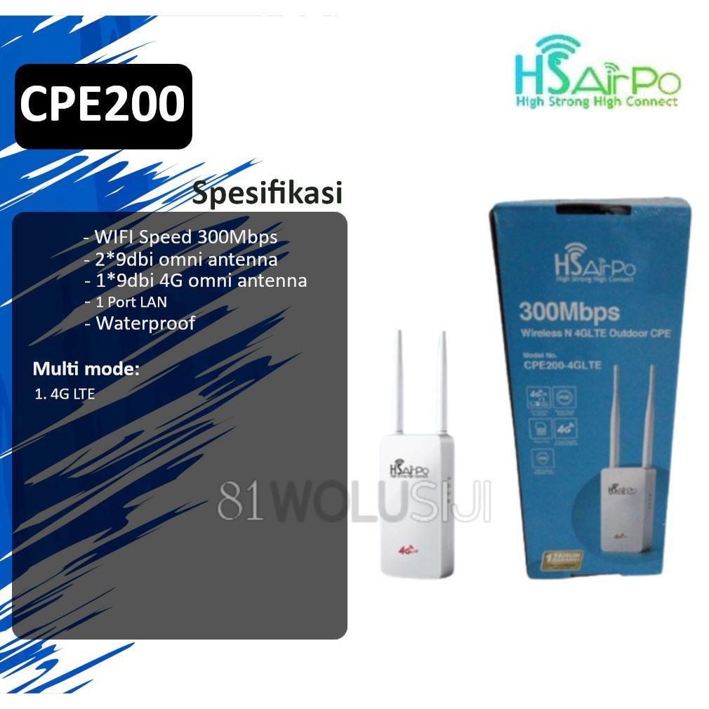 HSAIRPO CPE200 Outdoor 4G LTE & Wireless N 300Mbps 2.4ghz Router modem outdoor terlaris
