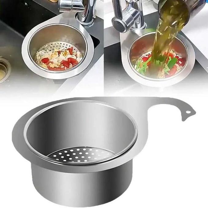 REWARLI Saringan Gantungan Wastafel Tempat Cuci Buah Bekas Makanan Kitchen Sink Drain Filter Basket