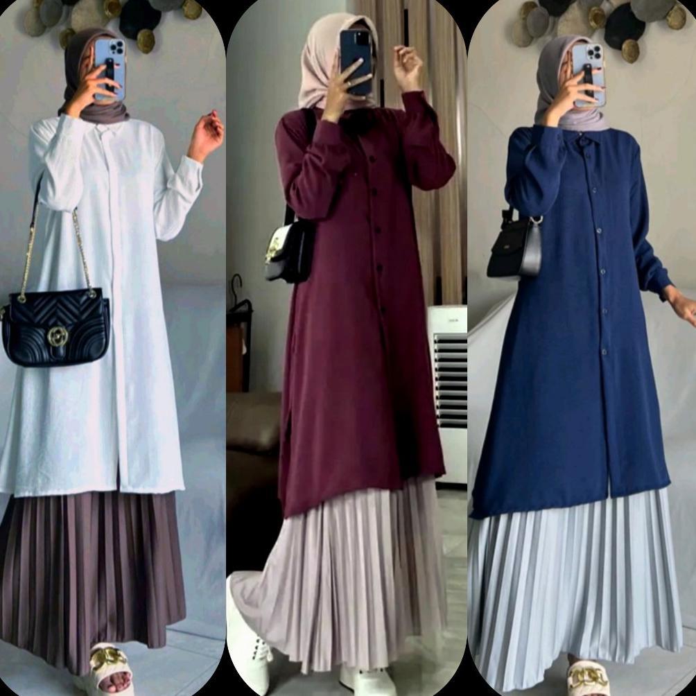 ORIGINAL DAILY TUNIK CRINKLE AIRFLOW - ATASAN WANITA TERBARU SIZE: M L XL XXL XXXL JUMBO - PAKAIAN W