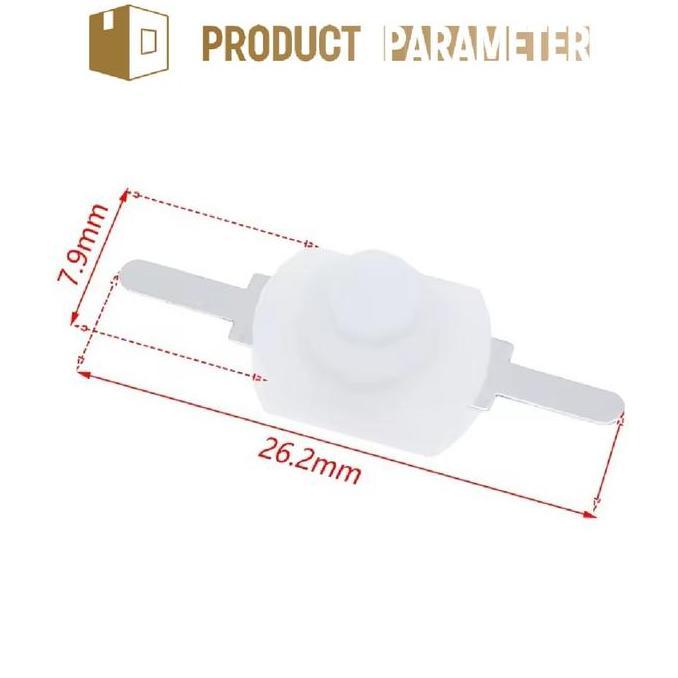 WACAMEY Tombol saklar senter Mengunci sendiri saklar push button Kaki lurus saklar senter kecil 2-pi