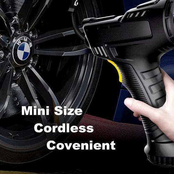 REWARLI Slyz Pompa Angin Ban Mobil Sepeda Motor Portable Minimalis Elektrik Digital dengan Lampu Sen