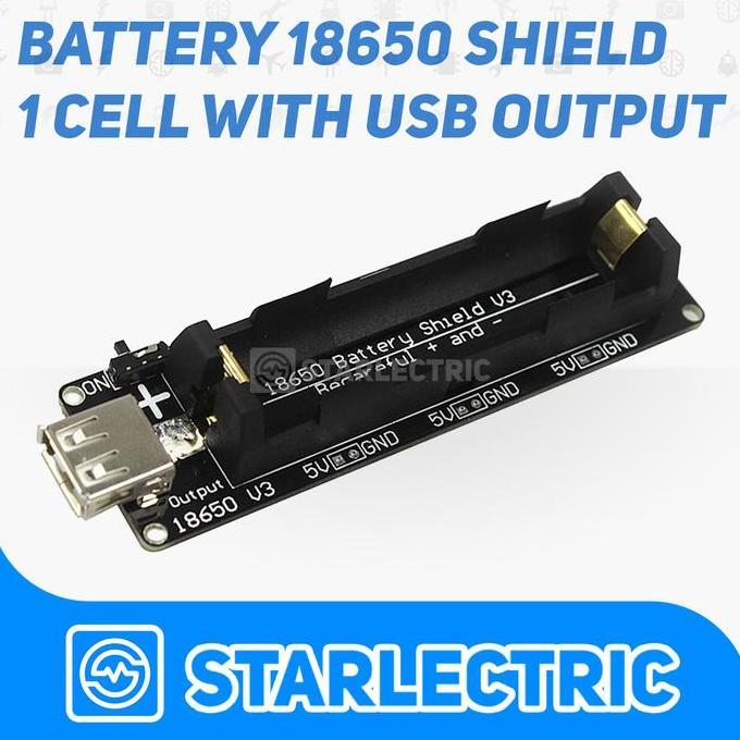 VIRALL BATTERY 18650 SHIELD 1 CELL 1S WEMOS ESP32 18650 BATERAI HOLDER SINGLE *