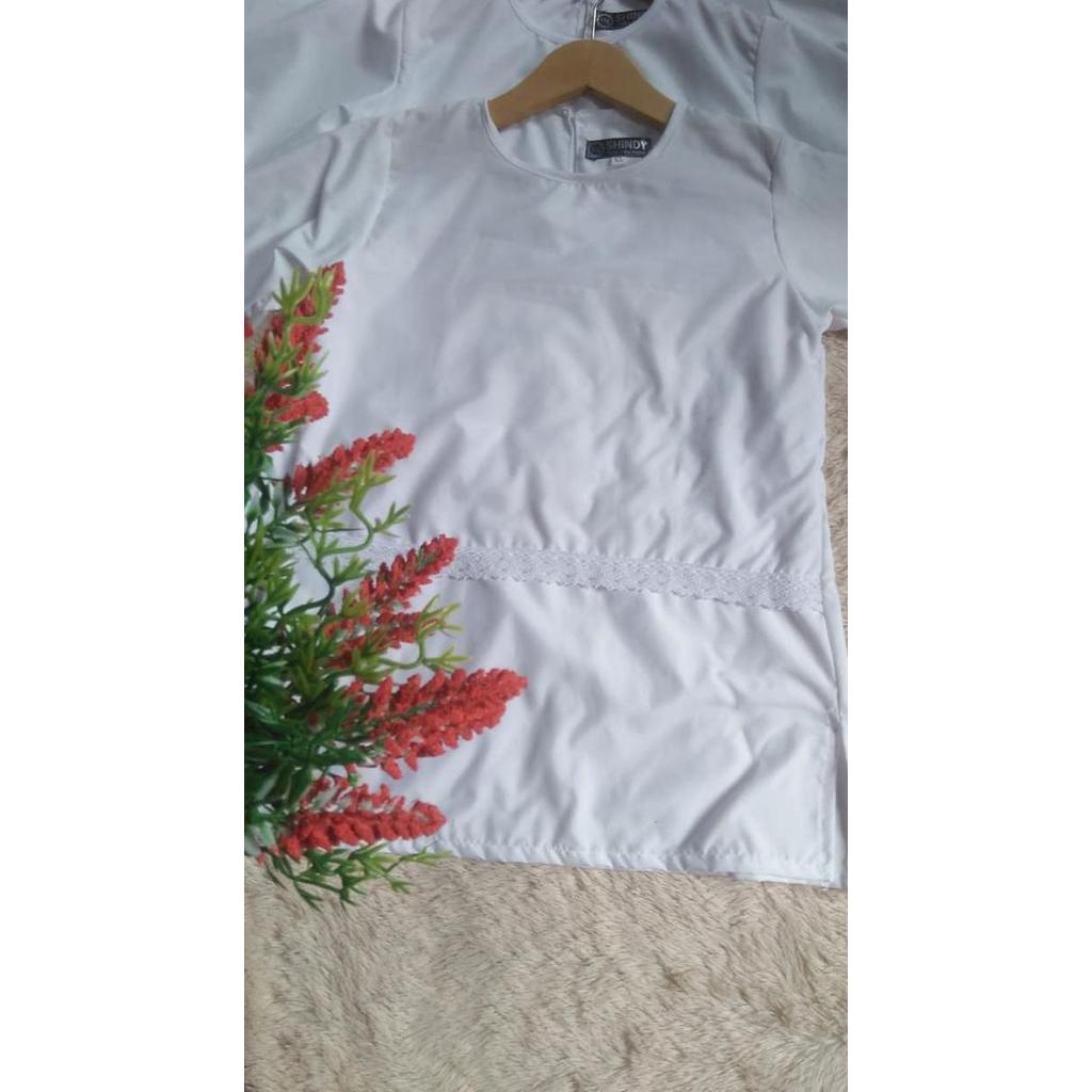 BAJU MUSLIM ANAK KURUNG PADANG PUTIH PEREMPUAN / BAJU SANTRI USIA 9-11 Termurah