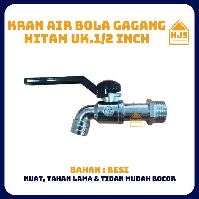 TOKOKU Kran Air Tembok Gagang Panjang HITAM merk CAB 1/2 Inch & 3/4 Inch