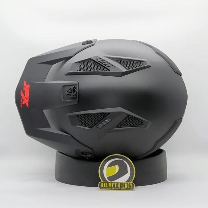 Helm JPX MX726R Crossover Hitam Doff Merah MX 726 R Modular