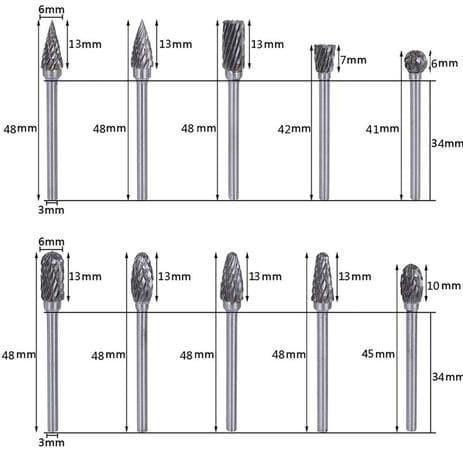Mata bor cun metal / mata tuner mini grinder proses porting as 3mm