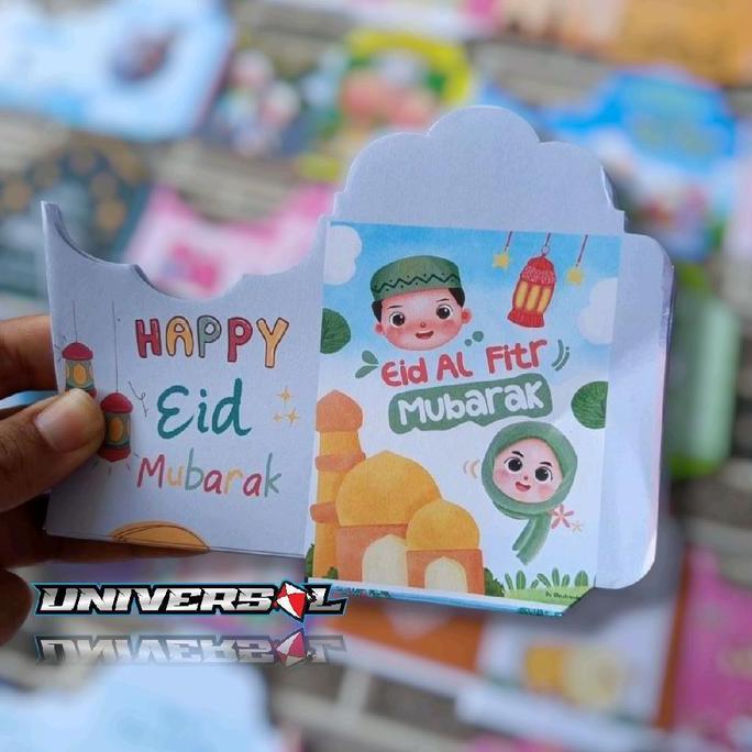 Amplop Lebaran Medium Kartun Muslim HVS (Tidak Glossy) isi -+1000lembar LAT