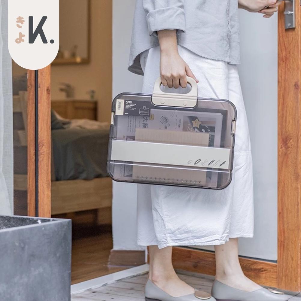 [YUHUUU] KYO Paper Organizer Box File Document Bag Hardcase Paper Folder Bag A4 Stationery Storage