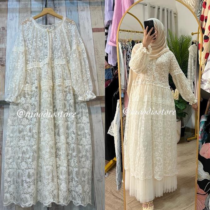 Raya Outer Long Tunik Lace Premium Bisa Beli set maupun terpisah HARA