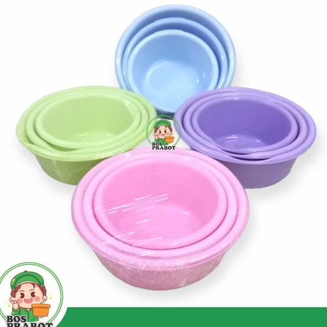 Baskom Plastik Beranak Isi 3 Pcs Baskom Pink Baskom Ungu