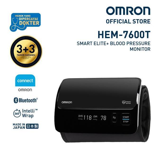 OMRON Blood Pressure Monitor HEM-7600T Tensimeter Digital + Bluetooth