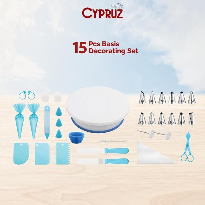 Cypruz Perlengkapan Kue Set Basic Decorating 15 Pcs