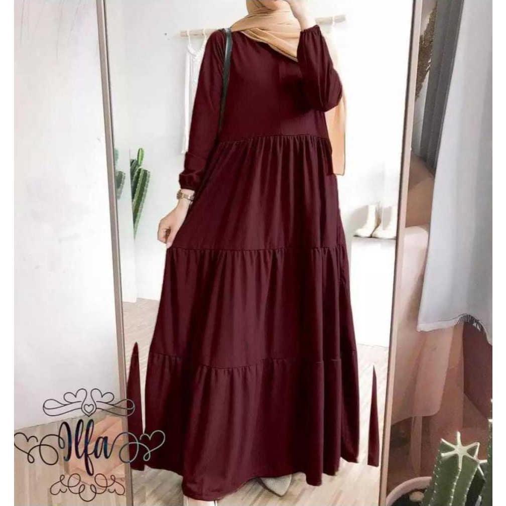 Tahan Lama Promo Cuci Gudang 3 Pcs 100 Ribu Gamis Rempel Bahan Rayon Grade A Terlaris 2024