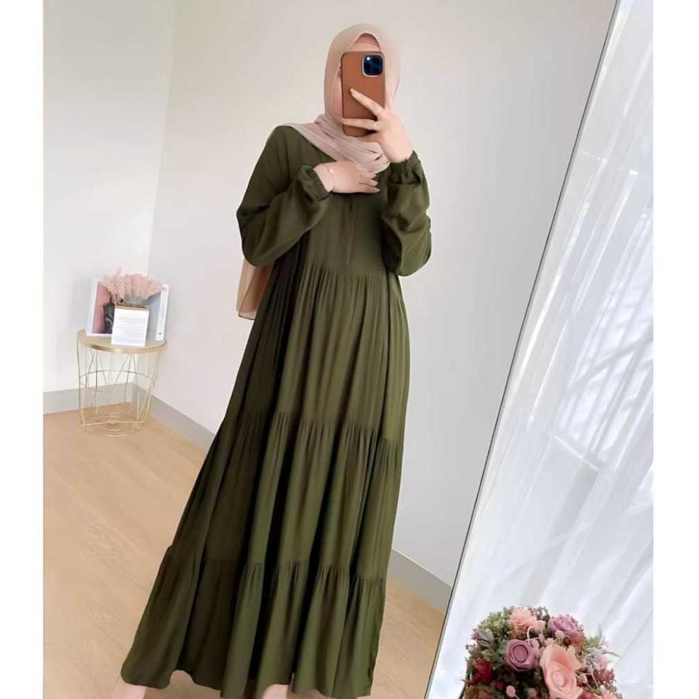 Murah Promo Cuci Gudang 3 Pcs 100 Ribu Gamis Rempel Bahan Rayon Grade A Terlaris 2024
