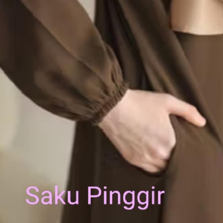 Tahan Lama  Gamis Abaya Hitam Wolfis Saku Pinggir / Abaya Dress Remaja Dan Dewasa / Gamis Polos Keki