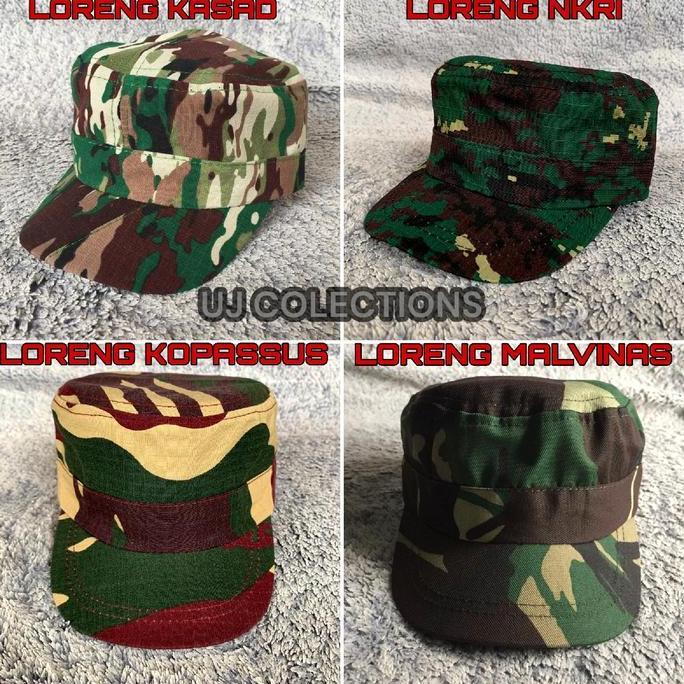 Topi pet anak loreng tentara model komando - Topi komando tentara kids army unisex Fashion Hat murah