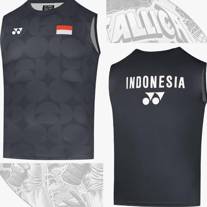 Baju / Kaos / Jersey Badminton Yonex Sleeveless YOB26024EX Black / Jersey Lengan Buntung Yonex Malay