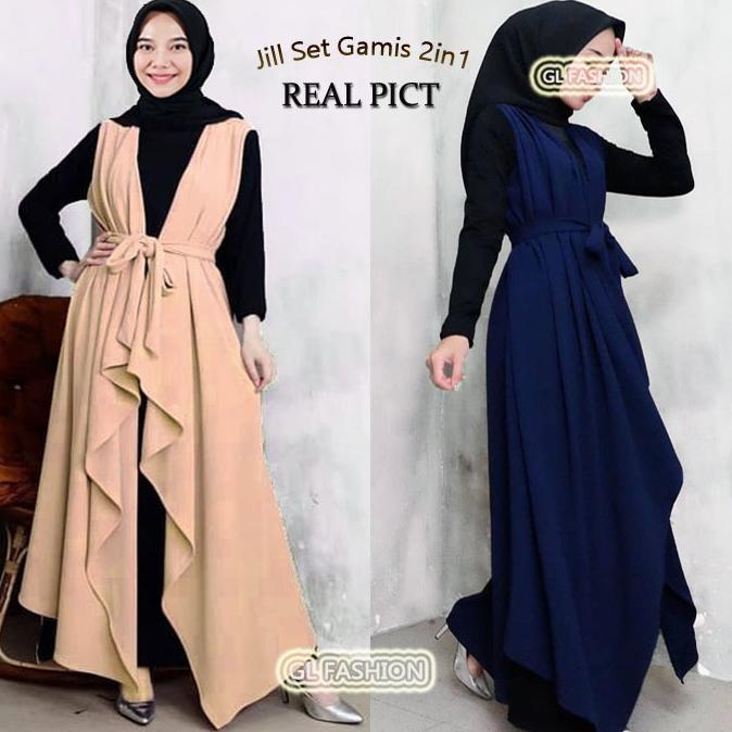 GAMIS MUSLIM JILL SET 2in1 GL FASHION