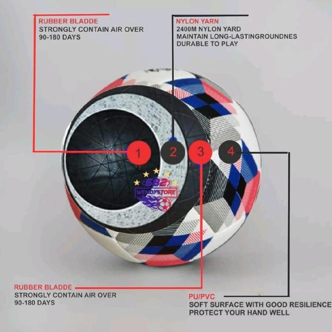 Bola futsal size 4 SPECS RADIATE VIBRAND WHITE&YELLOW import