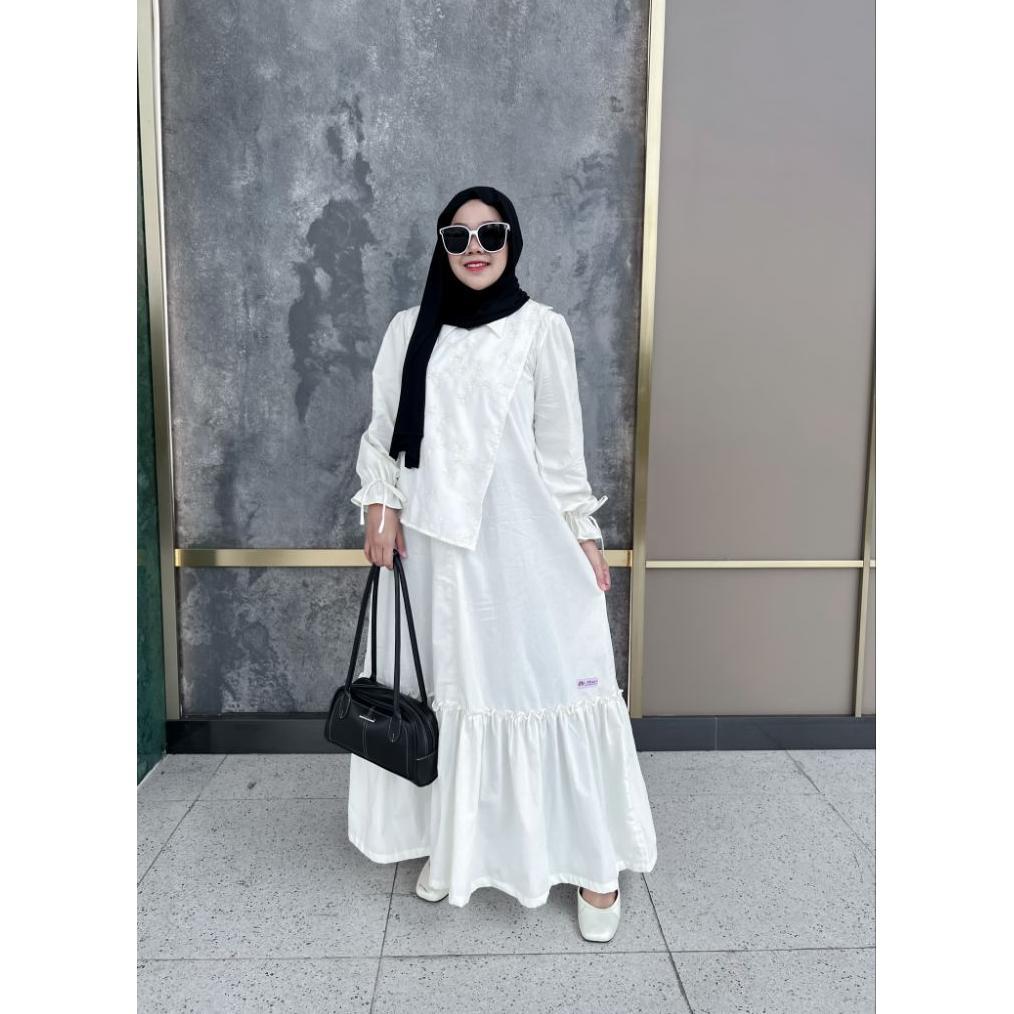 TERBARU Littleil- Shanaya Dress/Gamis couple ibu dan anak/Dress couple raya series anak dan mommy/Ga