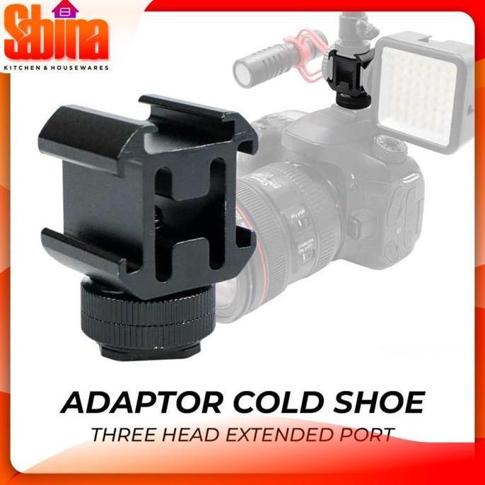 DHIRTYM Adapter Flash Kamera Camera Mount Hot Shoe Three Head Extend Port