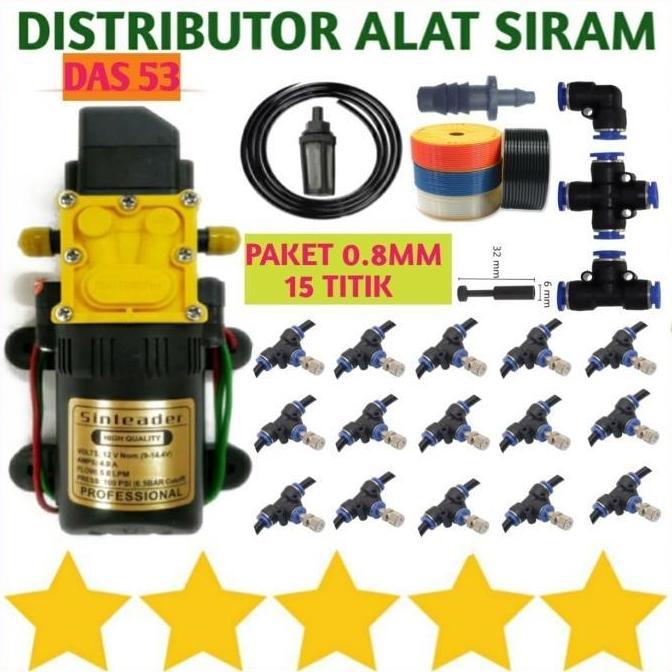 PAKET ALAT SIRAM MISTING 15 TITIK 0.8 MM MIST NOZZLE KABUT SELANG AIR