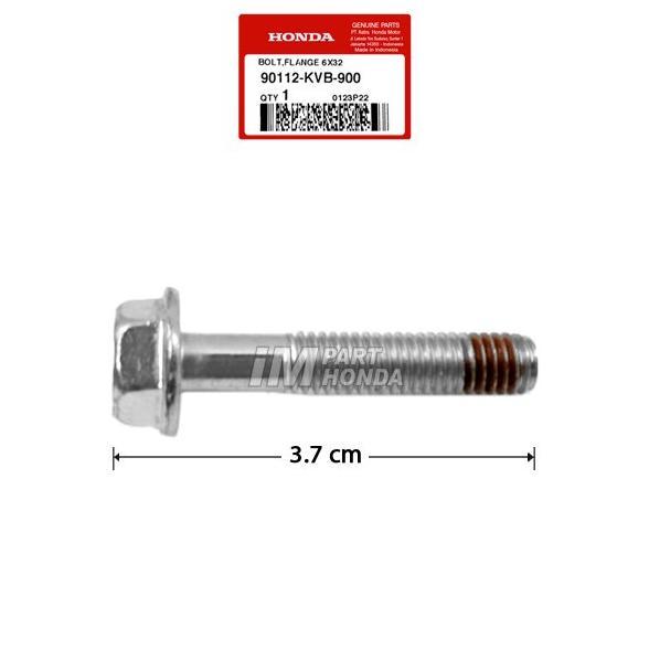 90112-Kvb-900 Baut 10 Panjang 3,7 Cm Baut Paha Rem Bolt Flange 6X32 Beat Scoopy Spacy Vario
