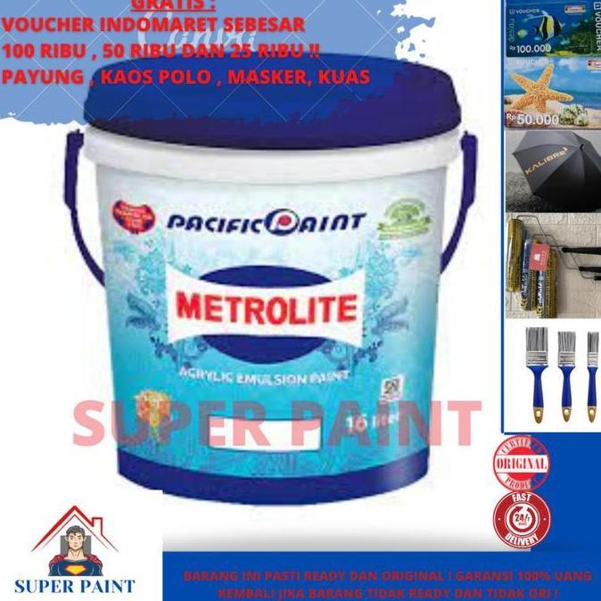 Cat Tembok Metrolite Putih kebiruan ukuran 16Liter / Metrolit 25KG