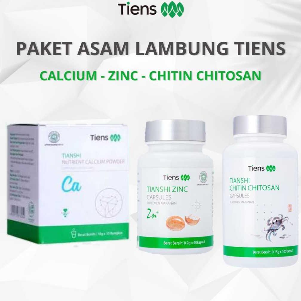 TIENS Paket Asam Lambung, Maag, Gerd Tianshi Chitin Chitosan + Tianshi Zinc + Tianshi Calcium Powder