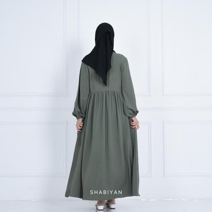 Shabiyan 439 Gamis Polos Abaya Crinkle Cey Crinkle Airflow | Yumi