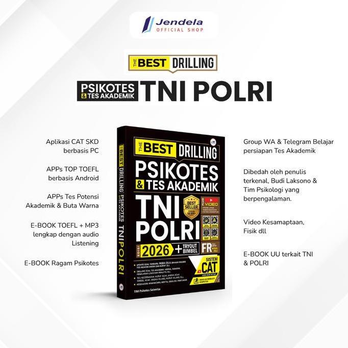 Termurah / Hot Sale Buku Tni Polri 2026 The Best Drilling Psikotes & Tes Akademik Tni Polri  Akmil A