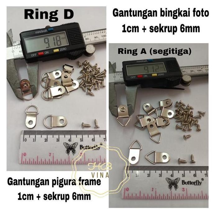 Redmegic- 144Sets Gantungan Bingkai Pigura Foto / Gantungan Bingkai Frame 1Cm + Sekrup