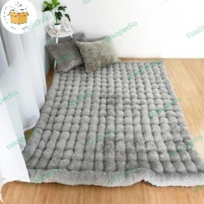 Kasur Gender/Karpet Gender/Surpet Gender Bulu Rasfur Halus Tebal dan Empuk Bonus 2 Bantal