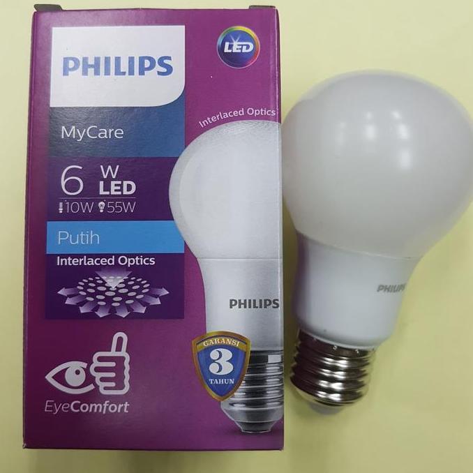 Lightflas- Lampu Bohlam Led Philips Phillips 6W 6Watt 6 Watt