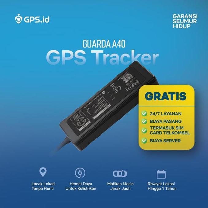 GPS.ID LITE GUARDA A40 GPS TRACKER PELACAK LOKASI MOTOR JARINGAN 4G MATIKAN MESIN JARAK JAUH ANTI MA