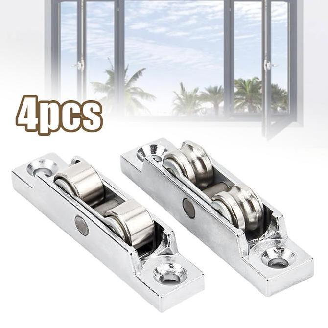 TEKNOWERN 4pcs Roda Pintu Geser Anti Karat Roda Katrol Pintu Geser Zinc Alloy Katrol Pintu