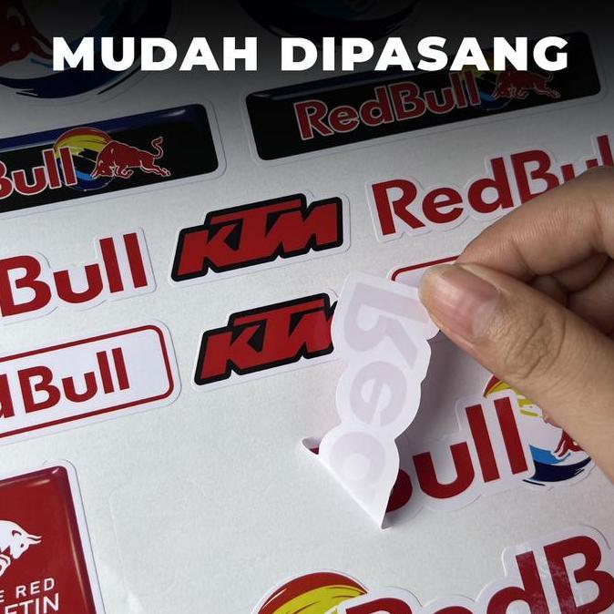 CARFST Stiker Decal Motor Mobil Universal Anti Air Stiker Redbull Stiker Variasi Helm Motor Dekorasi