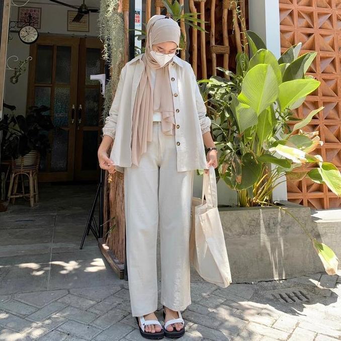 Kirimlangsung- Asoka Celana Kulot Linen Highwaist 2239 Linen | Celana Kulot Wanita Panjang